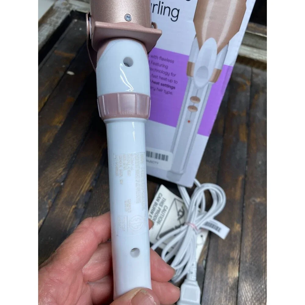 Conair Double Ceramic 1 ½-Inch Curling Iron White/Rose Gold CD703L